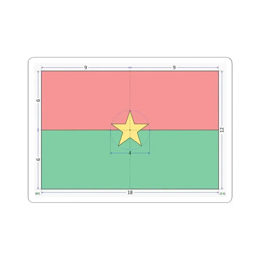 Flag of Burkina Faso construction sheet (Burkina Faso) STICKER Vinyl Kiss-Cut Decal 3 Inch White - The Sticker Space
