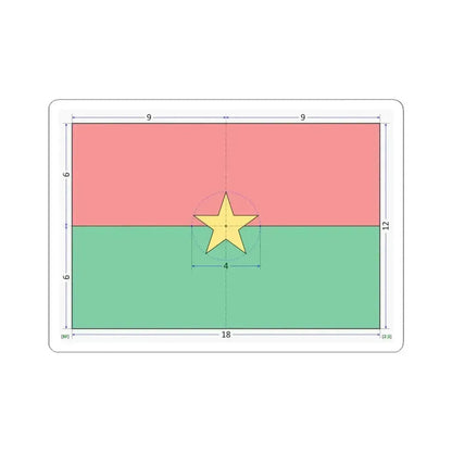 Flag of Burkina Faso construction sheet (Burkina Faso) STICKER Vinyl Kiss-Cut Decal 3 Inch White - The Sticker Space