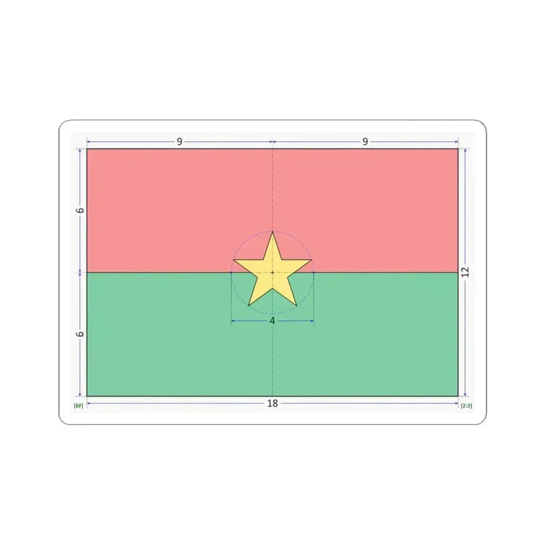 Flag of Burkina Faso construction sheet (Burkina Faso) STICKER Vinyl Kiss-Cut Decal 4 Inch White - The Sticker Space