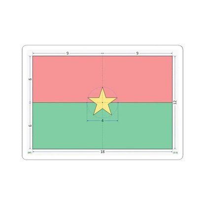 Flag of Burkina Faso construction sheet (Burkina Faso) STICKER Vinyl Kiss-Cut Decal 4 Inch White - The Sticker Space