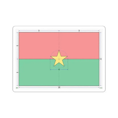 Flag of Burkina Faso construction sheet (Burkina Faso) STICKER Vinyl Kiss-Cut Decal 6 Inch White - The Sticker Space