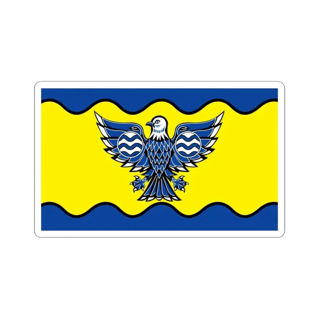 Flag of Burnaby BC Canada - STICKER Vinyl Kiss-Cut Decal 3 Inch White - The Sticker Space