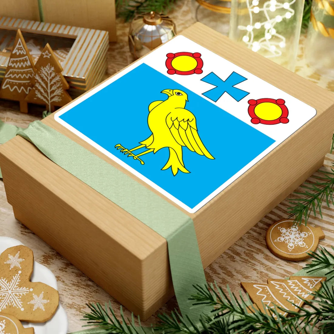 Flag of Burshtyn (Ukraine) STICKER Vinyl Kiss-Cut Decal - The Sticker Space