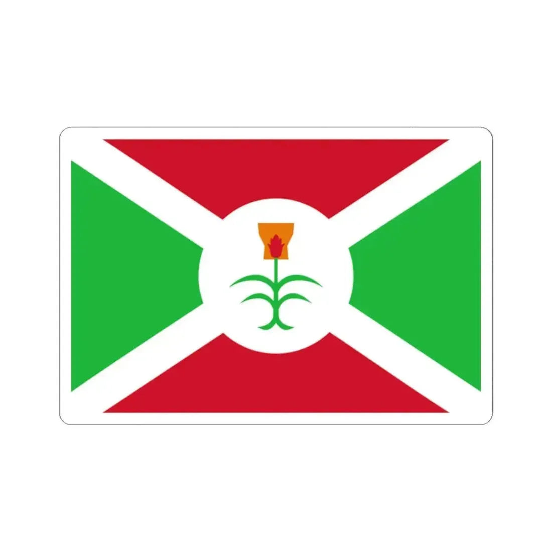 Flag of Burundi 1962-1966 (Burundi) STICKER Vinyl Kiss-Cut Decal 2 Inch White - The Sticker Space