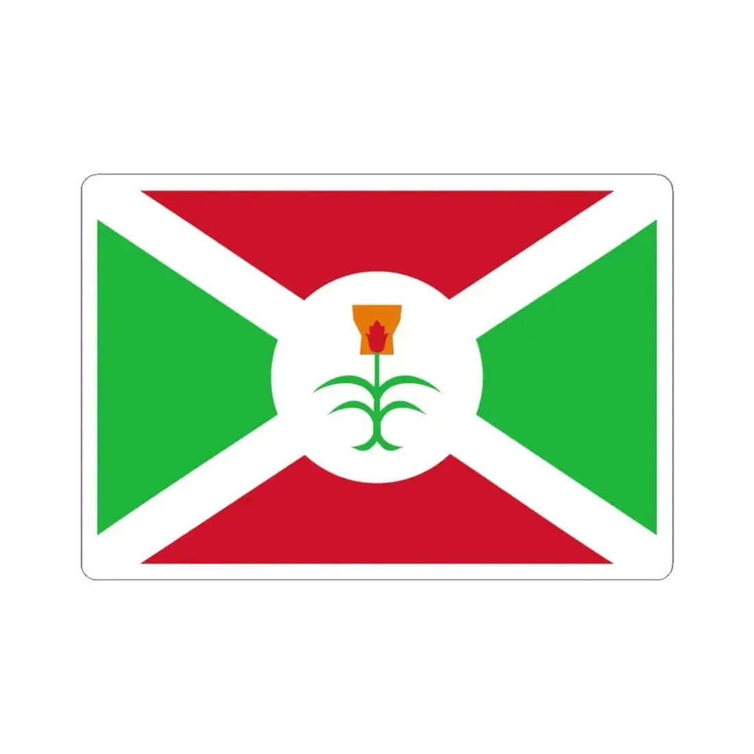Flag of Burundi 1962-1966 (Burundi) STICKER Vinyl Kiss-Cut Decal 4 Inch White - The Sticker Space