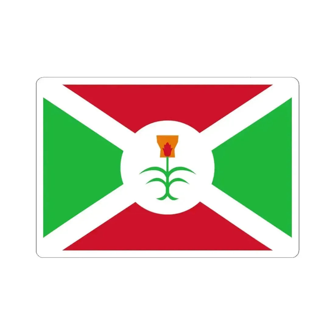 Flag of Burundi 1962-1966 (Burundi) STICKER Vinyl Kiss-Cut Decal 6 Inch White - The Sticker Space