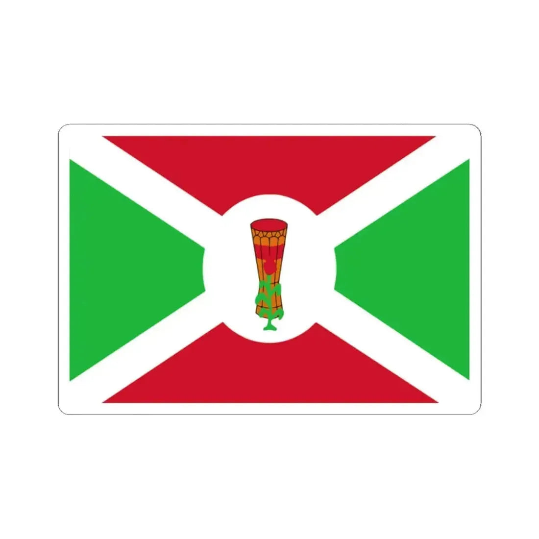 Flag of Burundi 1962-1966 variant (Burundi) STICKER Vinyl Kiss-Cut Decal 2 Inch White - The Sticker Space
