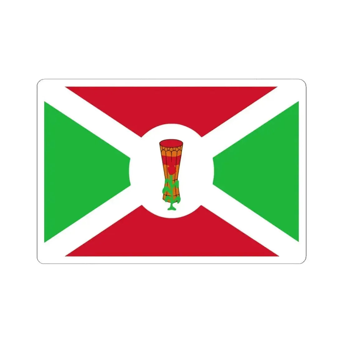 Flag of Burundi 1962-1966 variant (Burundi) STICKER Vinyl Kiss-Cut Decal 6 Inch White - The Sticker Space