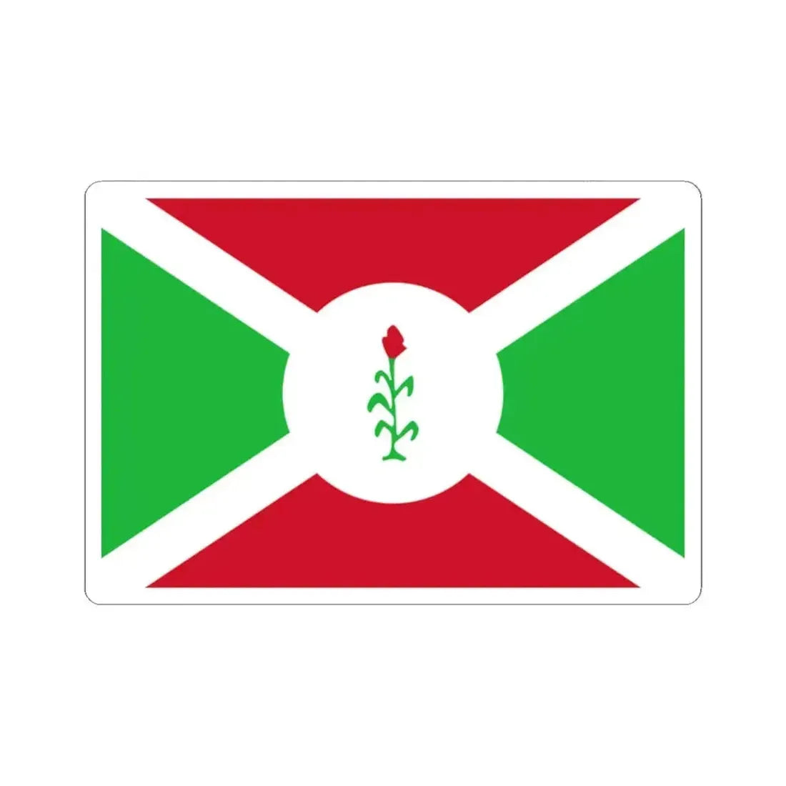 Flag of Burundi 1966-1967 (Burundi) STICKER Vinyl Kiss-Cut Decal 2 Inch White - The Sticker Space
