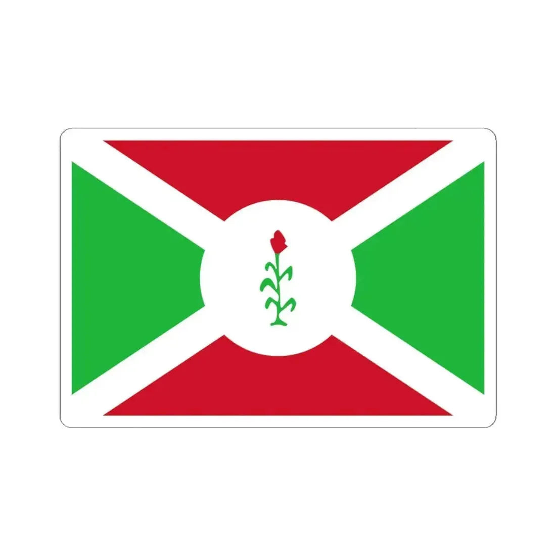 Flag of Burundi 1966-1967 (Burundi) STICKER Vinyl Kiss-Cut Decal 6 Inch White - The Sticker Space