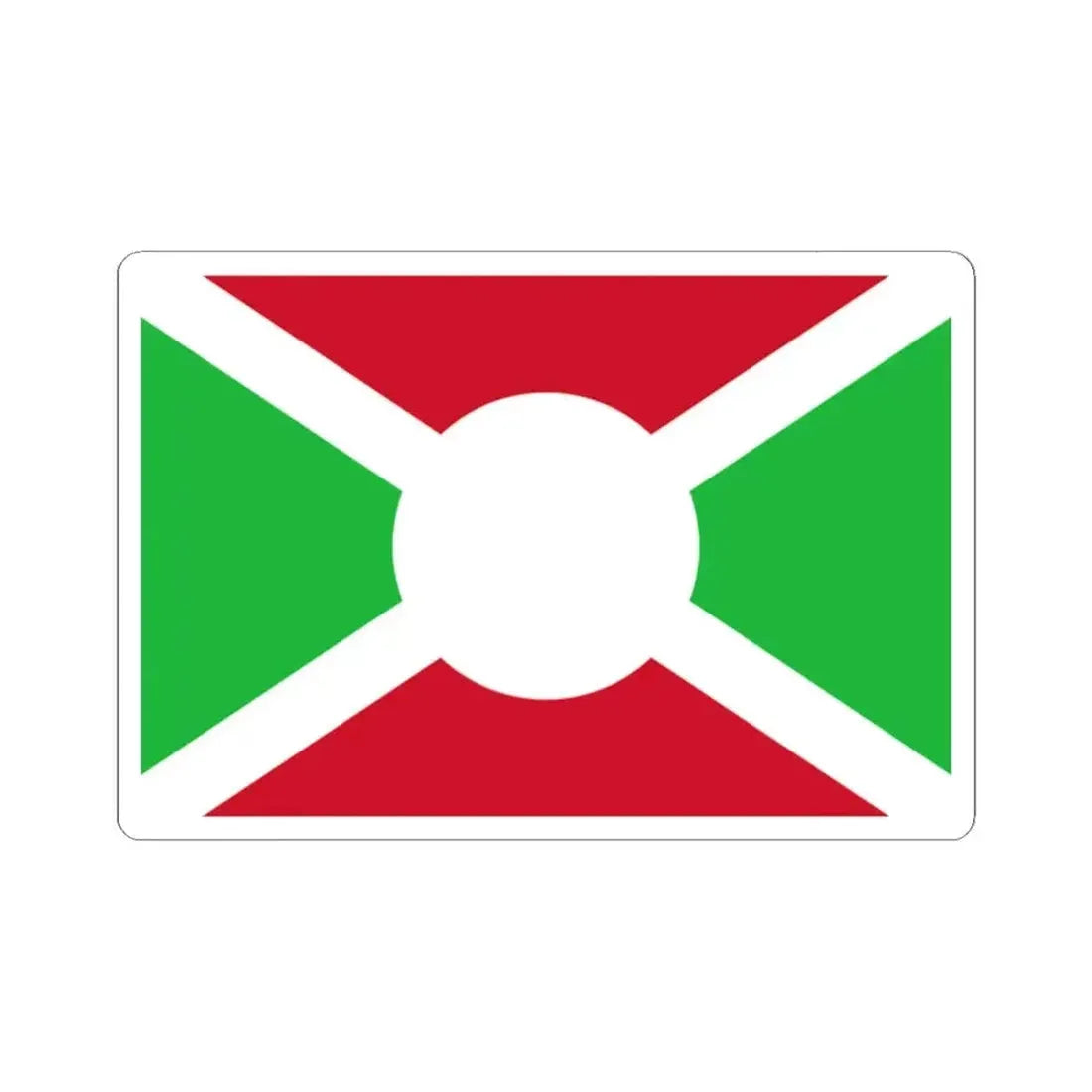 Flag of Burundi 1966 (Burundi) STICKER Vinyl Kiss-Cut Decal 2 Inch White - The Sticker Space