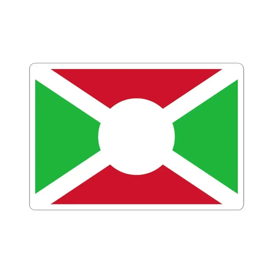 Flag of Burundi 1966 (Burundi) STICKER Vinyl Kiss-Cut Decal 3 Inch White - The Sticker Space