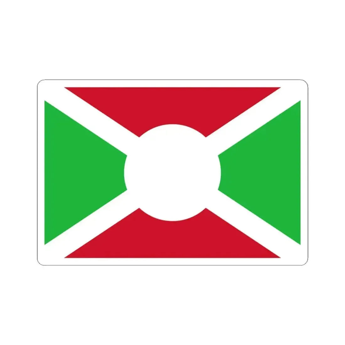 Flag of Burundi 1966 (Burundi) STICKER Vinyl Kiss-Cut Decal 4 Inch White - The Sticker Space