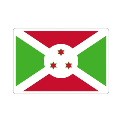 Flag of Burundi 1967-1982 (Burundi) STICKER Vinyl Kiss-Cut Decal 3 Inch White - The Sticker Space