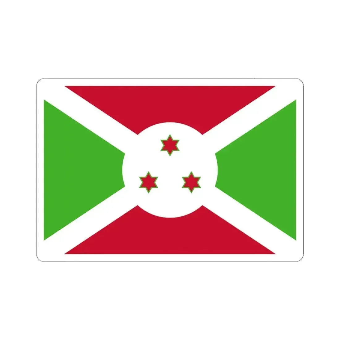 Flag of Burundi 1967-1982 (Burundi) STICKER Vinyl Kiss-Cut Decal 6 Inch White - The Sticker Space