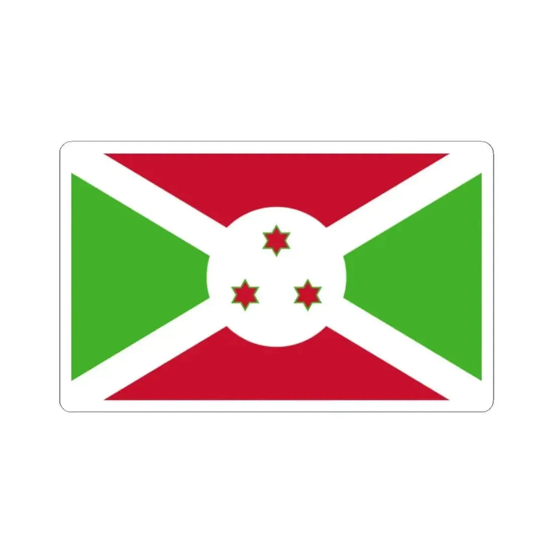 Flag of Burundi (Burundi) STICKER Vinyl Kiss-Cut Decal 2 Inch White - The Sticker Space