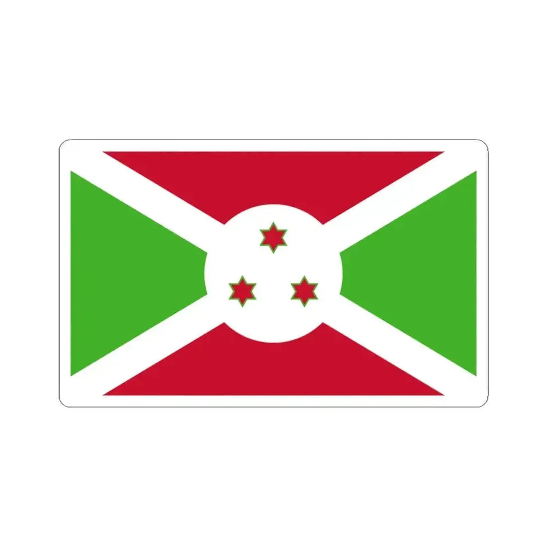 Flag of Burundi (Burundi) STICKER Vinyl Kiss-Cut Decal 3 Inch White - The Sticker Space