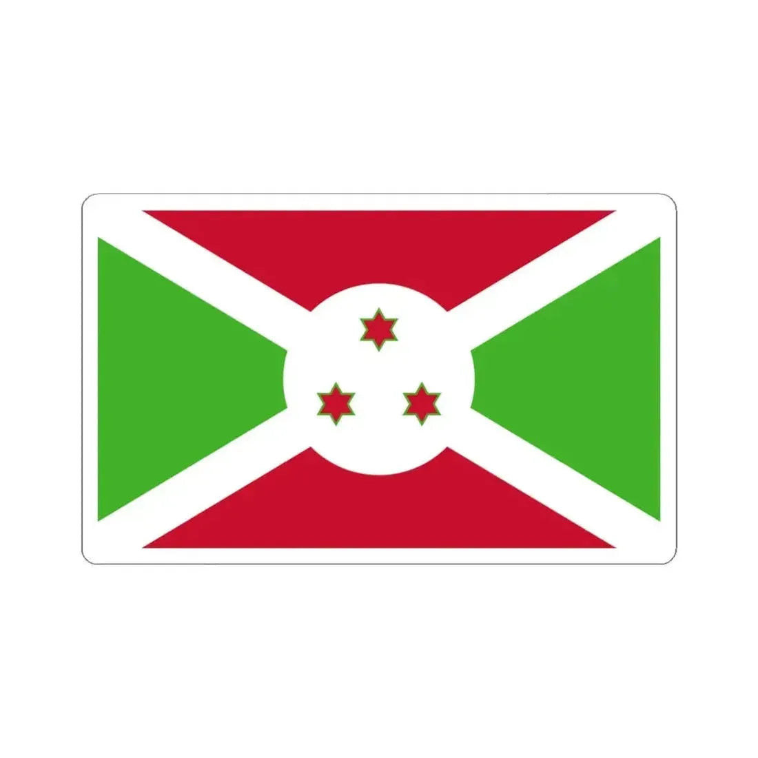 Flag of Burundi (Burundi) STICKER Vinyl Kiss-Cut Decal 4 Inch White - The Sticker Space