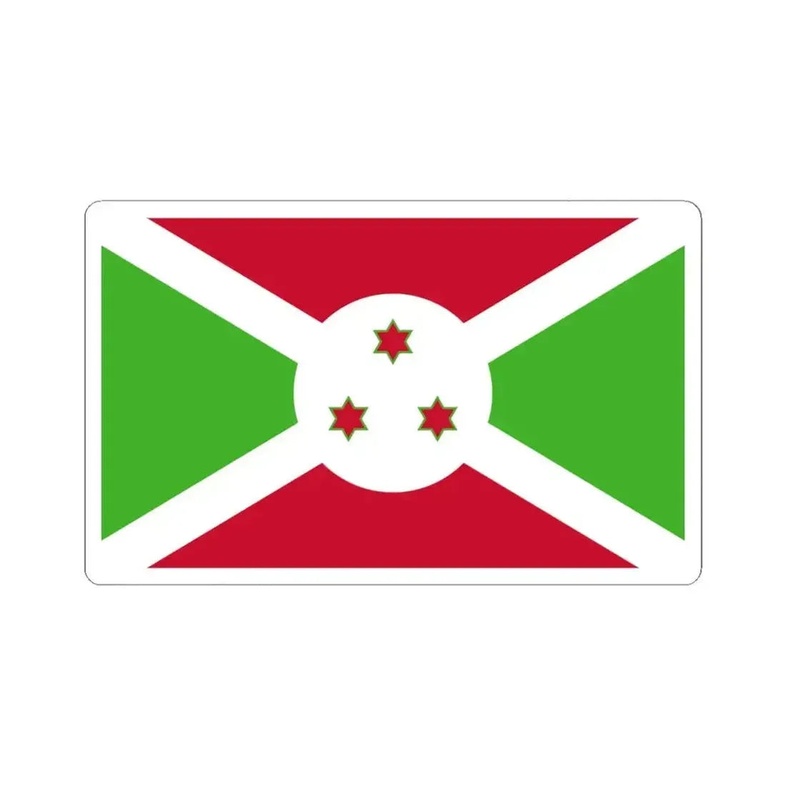 Flag of Burundi (Burundi) STICKER Vinyl Kiss-Cut Decal 6 Inch White - The Sticker Space