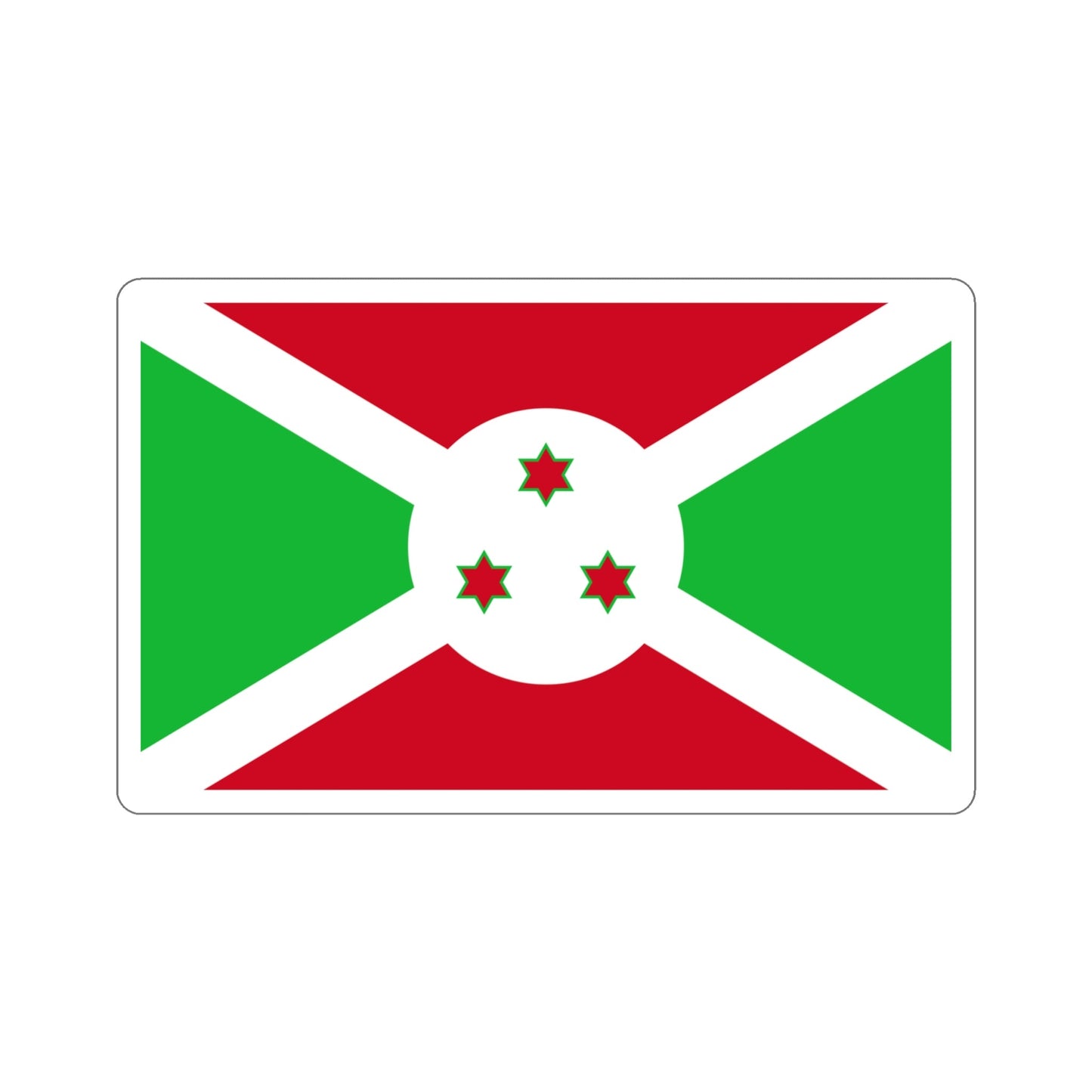 Flag of Burundi STICKER Vinyl Die-Cut Decal-4 Inch-The Sticker Space