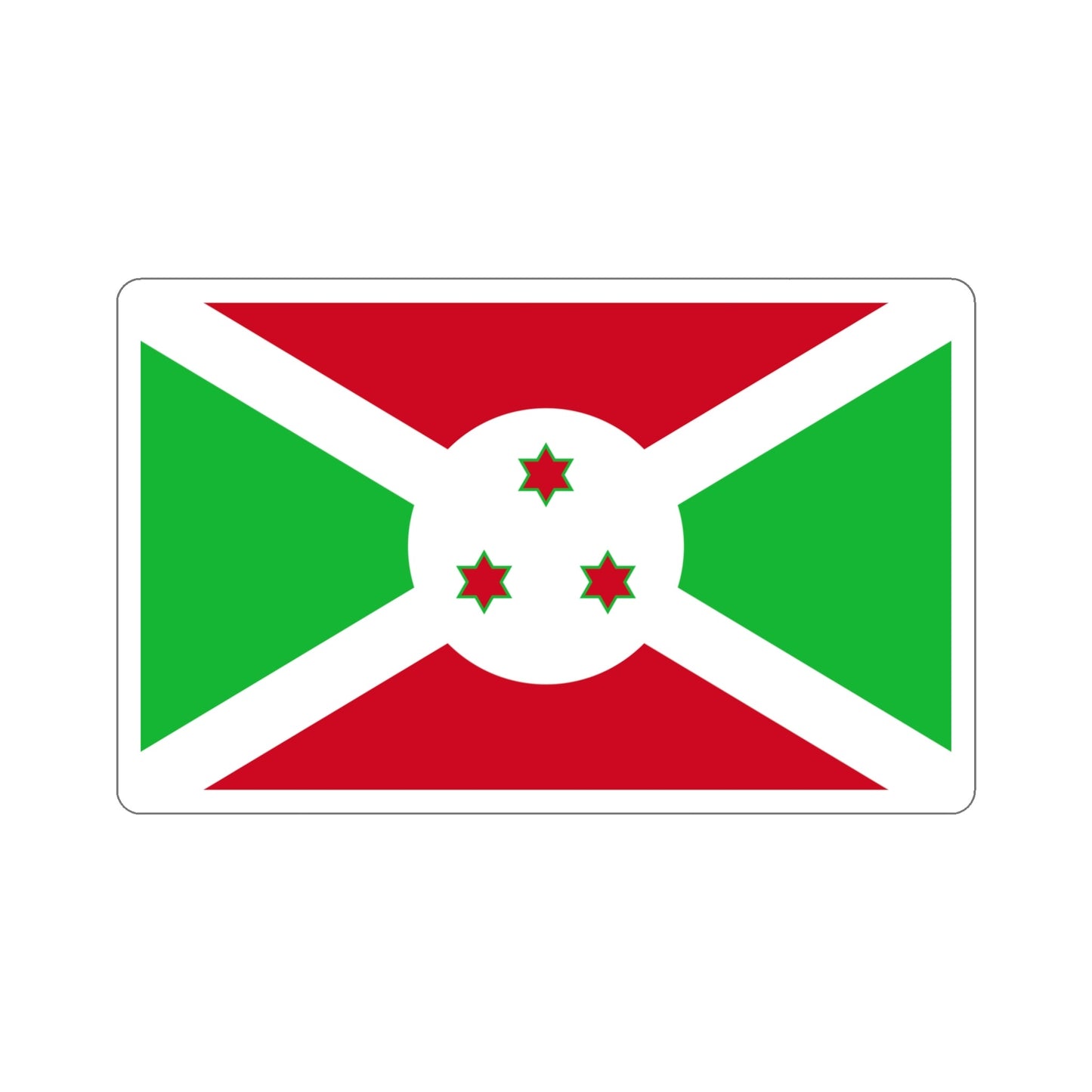 Flag of Burundi STICKER Vinyl Die-Cut Decal-5 Inch-The Sticker Space