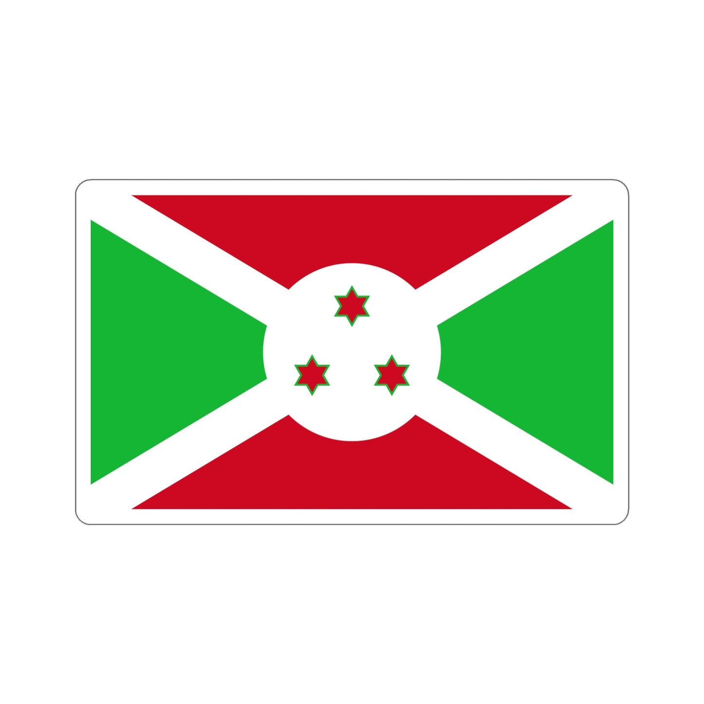 Flag of Burundi STICKER Vinyl Die-Cut Decal-6 Inch-The Sticker Space