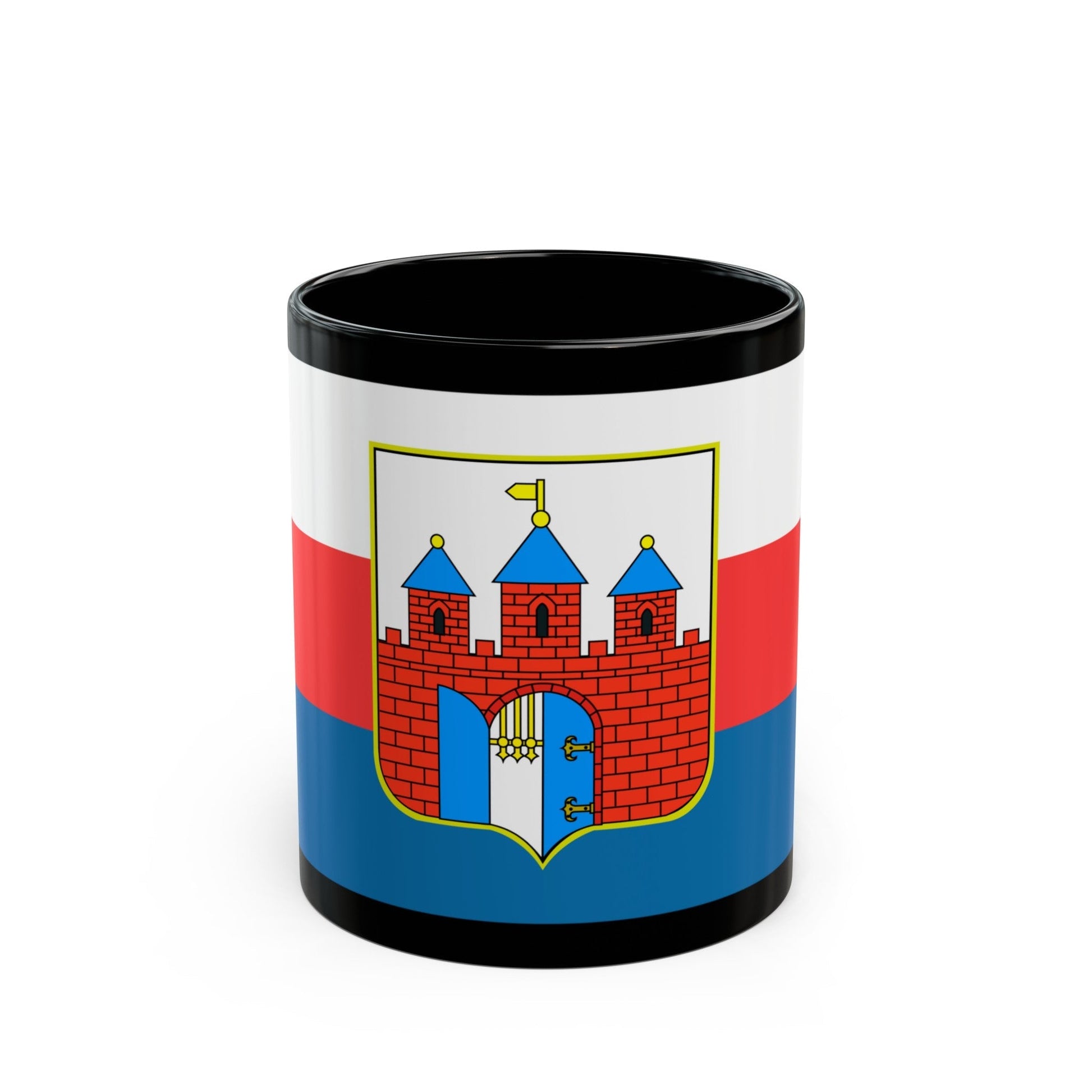 Flag of Bydgoszcz Poland - Black Coffee Mug-11oz-The Sticker Space