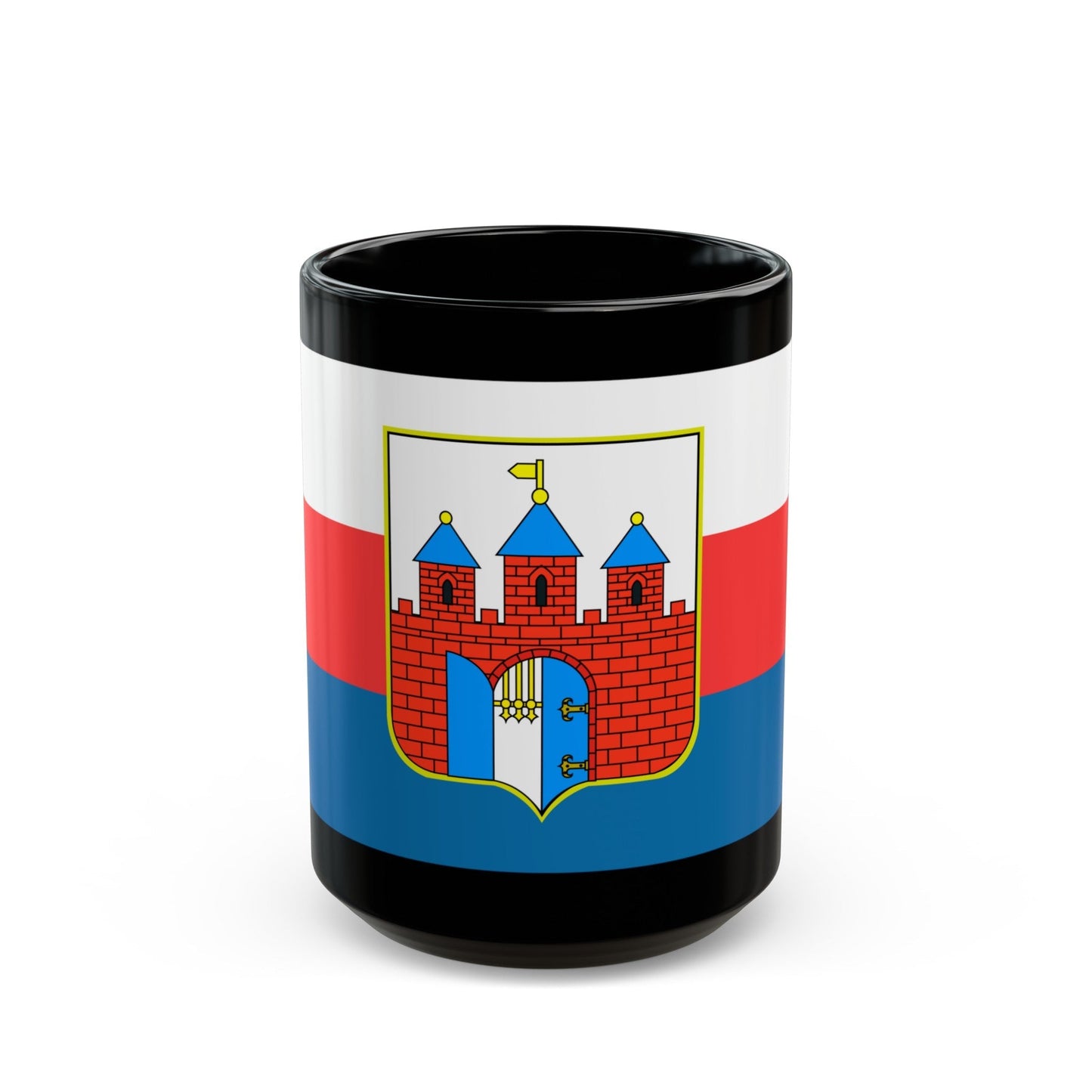 Flag of Bydgoszcz Poland - Black Coffee Mug-15oz-The Sticker Space