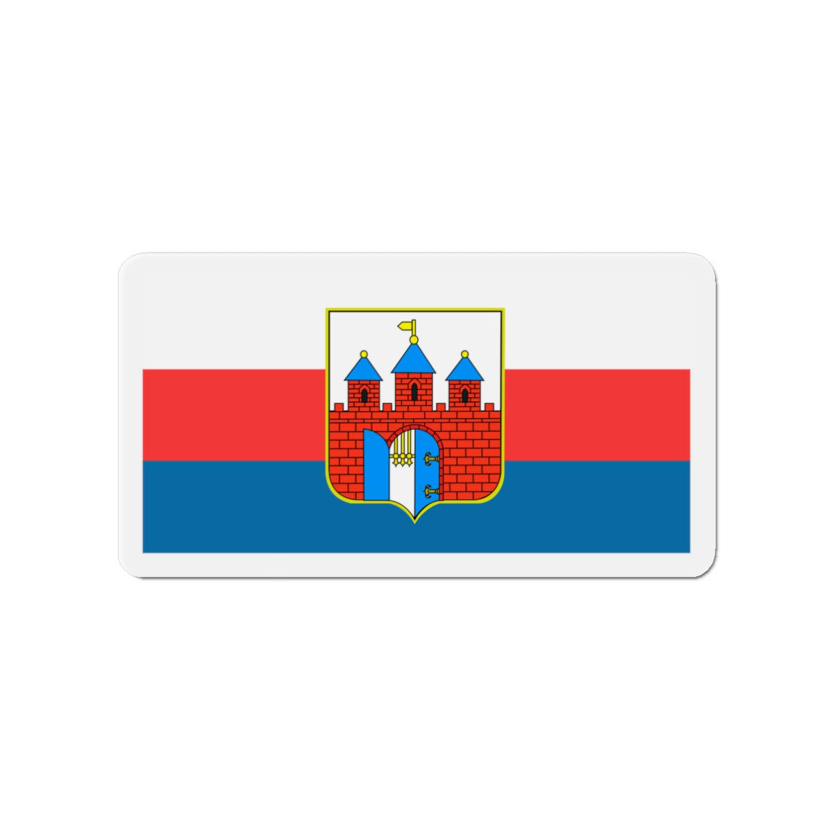 Flag of Bydgoszcz Poland - Die-Cut Magnet-3" x 3"-The Sticker Space