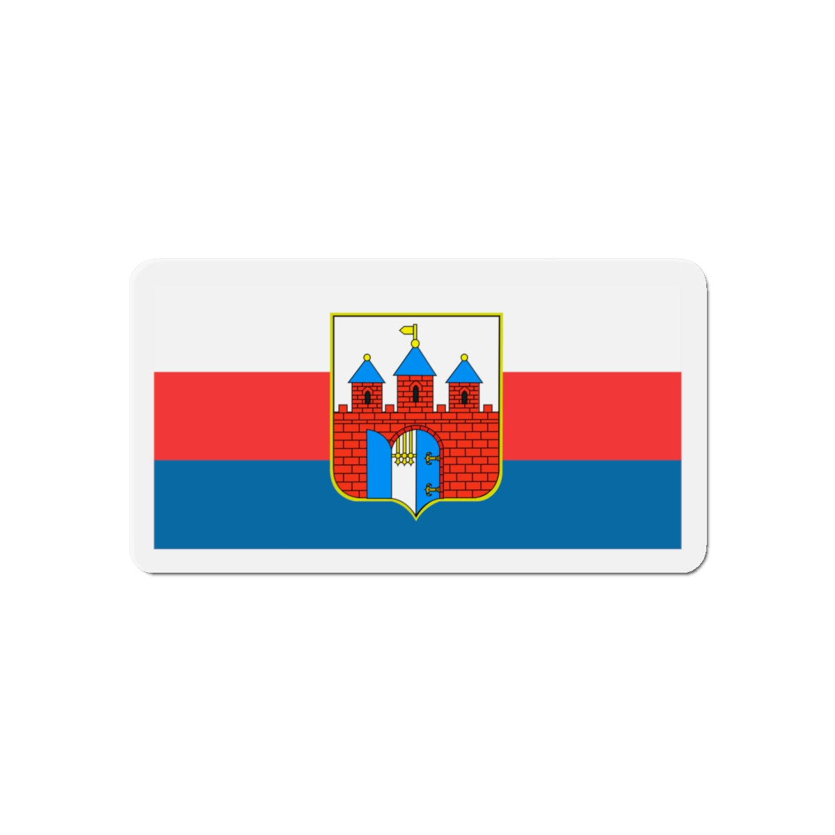 Flag of Bydgoszcz Poland - Die-Cut Magnet-5" x 5"-The Sticker Space