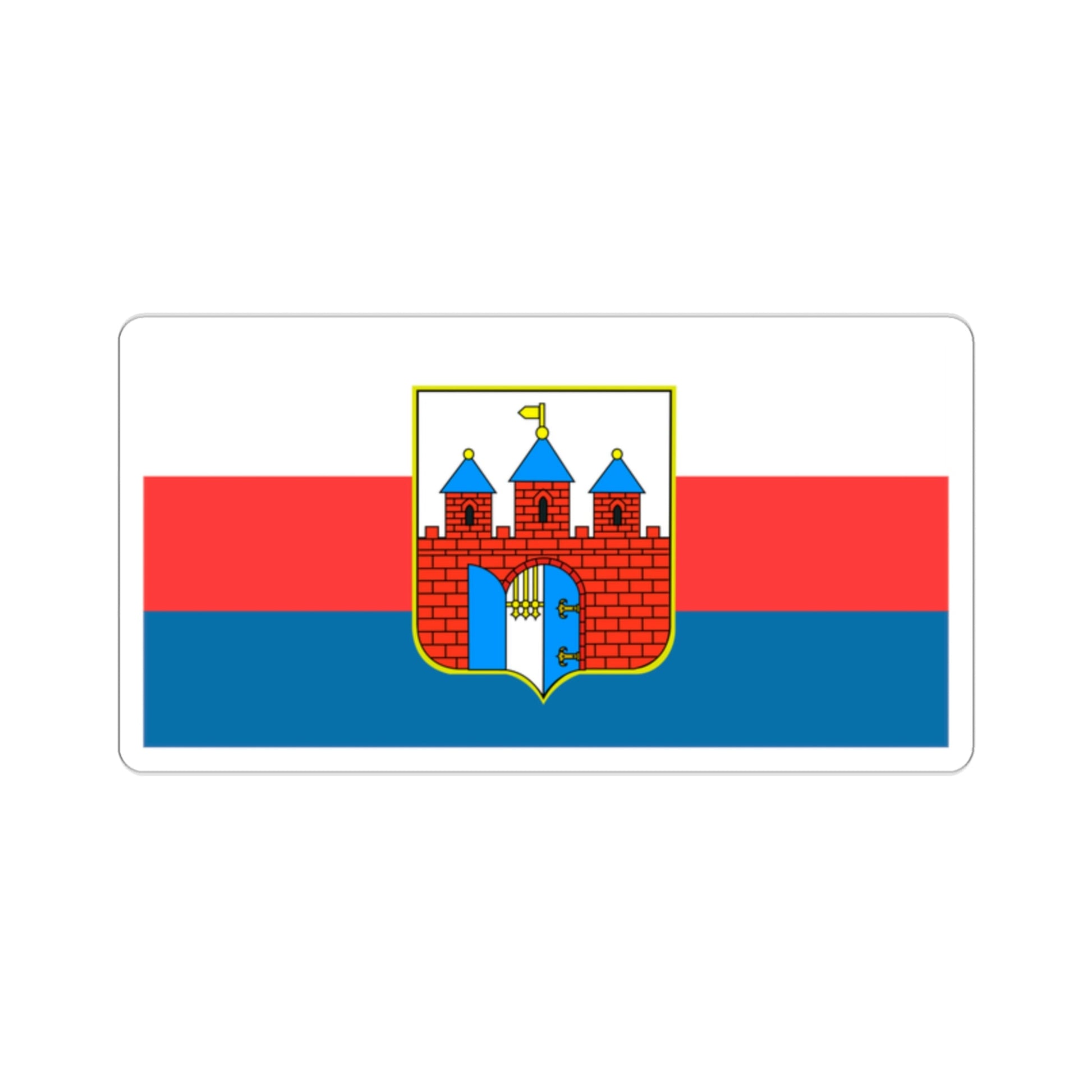 Flag of Bydgoszcz Poland STICKER Vinyl Die-Cut Decal-2 Inch-The Sticker Space