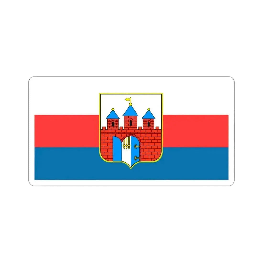 Flag of Bydgoszcz Poland STICKER Vinyl Die-Cut Decal 3 Inch - The Sticker Space