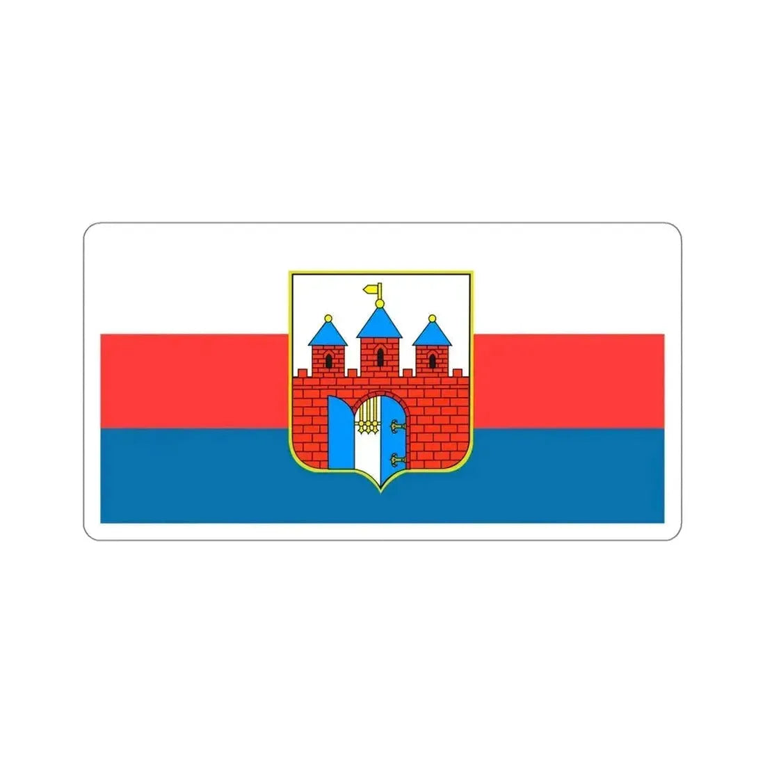 Flag of Bydgoszcz Poland STICKER Vinyl Die-Cut Decal 5 Inch - The Sticker Space