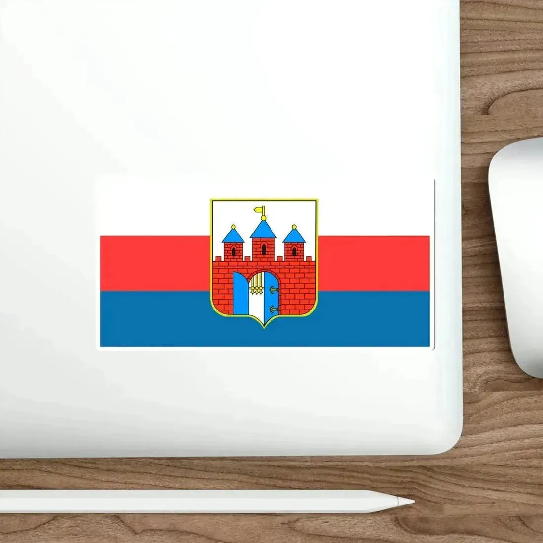Flag of Bydgoszcz Poland STICKER Vinyl Die-Cut Decal - The Sticker Space