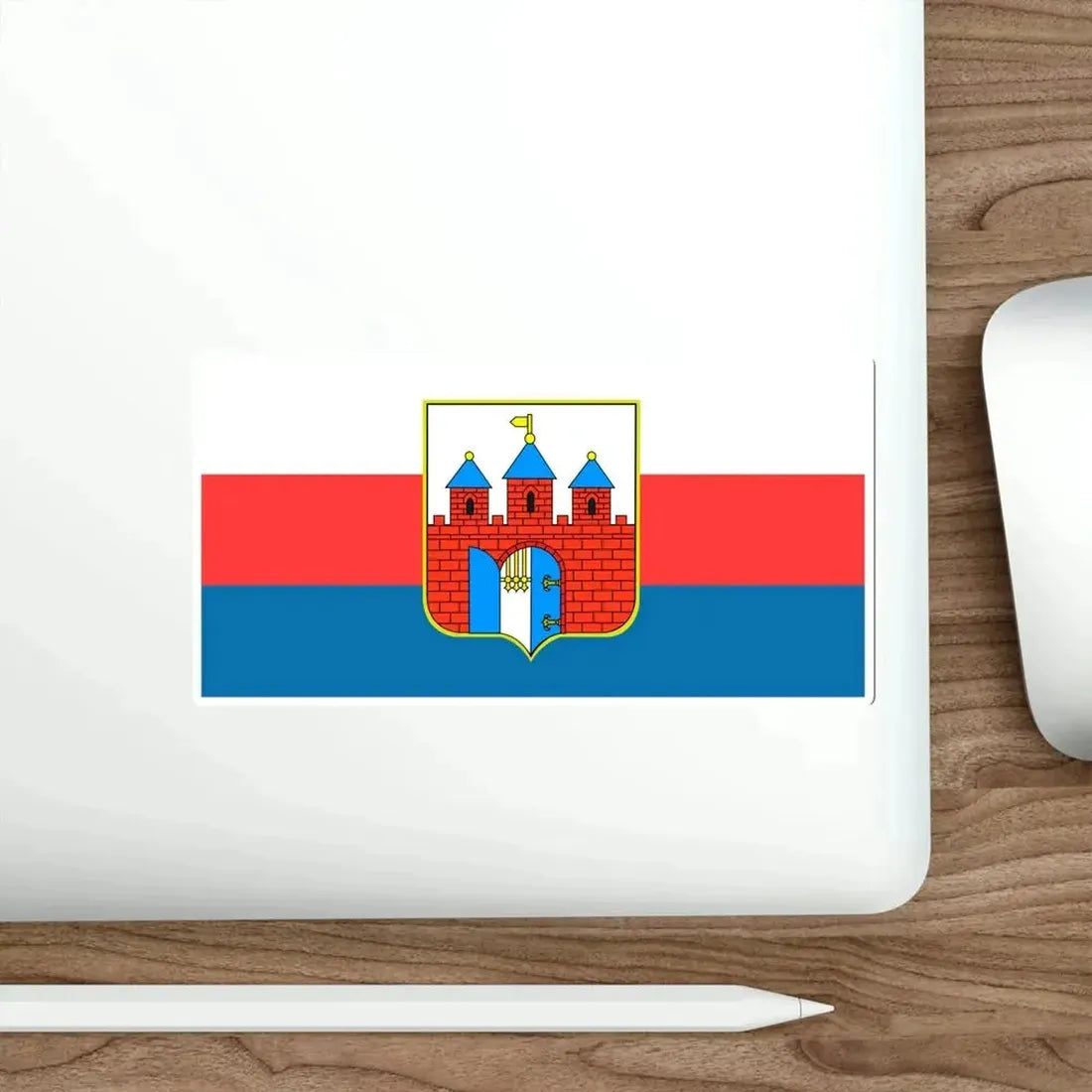Flag of Bydgoszcz Poland STICKER Vinyl Die-Cut Decal - The Sticker Space