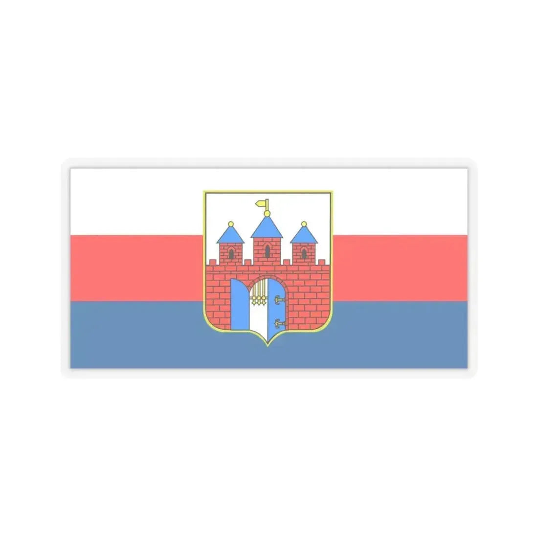 Flag of Bydgoszcz Poland - STICKER Vinyl Kiss-Cut Decal 3 Inch Transparent - The Sticker Space