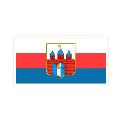 Flag of Bydgoszcz Poland - STICKER Vinyl Kiss-Cut Decal 4 Inch White - The Sticker Space