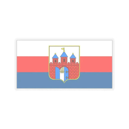 Flag of Bydgoszcz Poland - STICKER Vinyl Kiss-Cut Decal 6 Inch Transparent - The Sticker Space