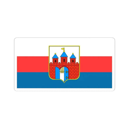 Flag of Bydgoszcz Poland - STICKER Vinyl Kiss-Cut Decal 6 Inch White - The Sticker Space