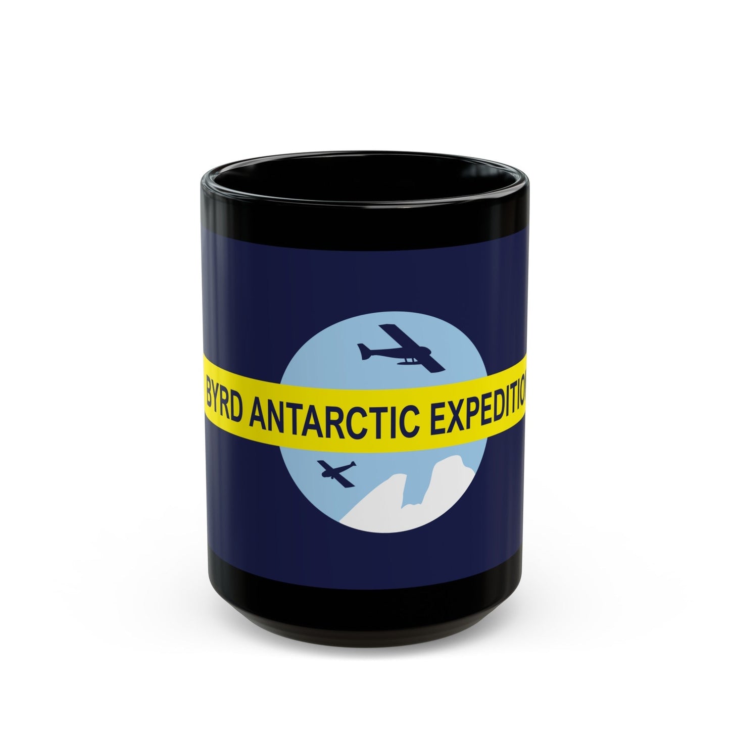 Flag of Byrd's Second Antarctic Expedition - Black Coffee Mug-15oz-The Sticker Space