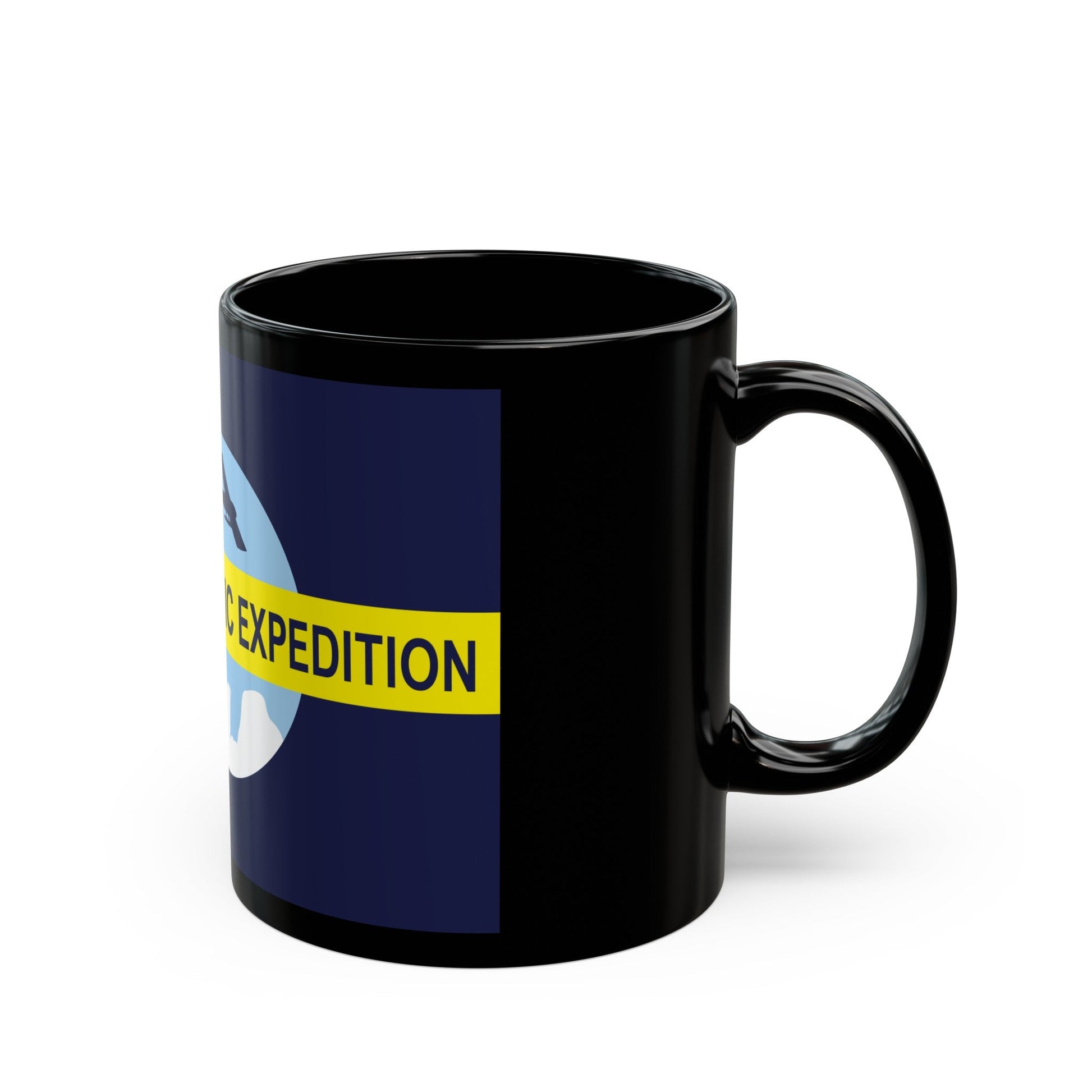 Flag of Byrd's Second Antarctic Expedition - Black Coffee Mug-The Sticker Space