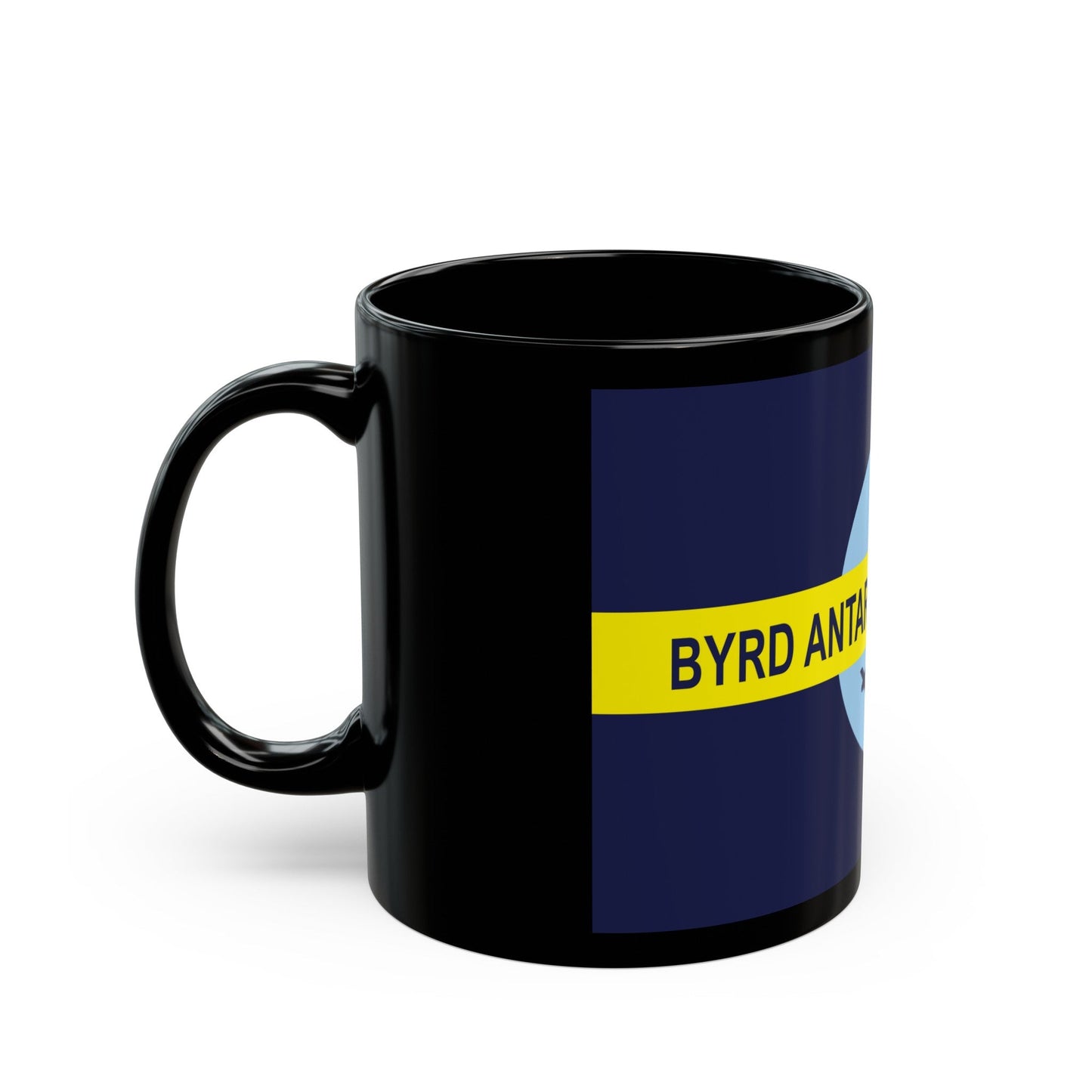 Flag of Byrd's Second Antarctic Expedition - Black Coffee Mug-The Sticker Space