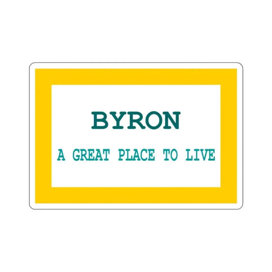 Flag of Byron, Wyoming - STICKER Vinyl Kiss-Cut Decal 2 Inch White - The Sticker Space