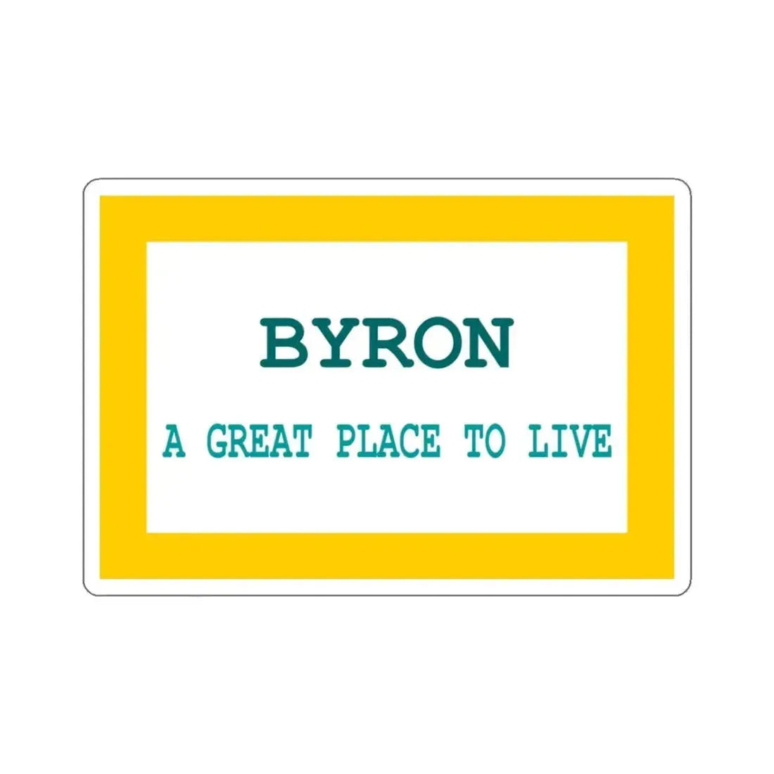 Flag of Byron, Wyoming - STICKER Vinyl Kiss-Cut Decal 3 Inch White - The Sticker Space