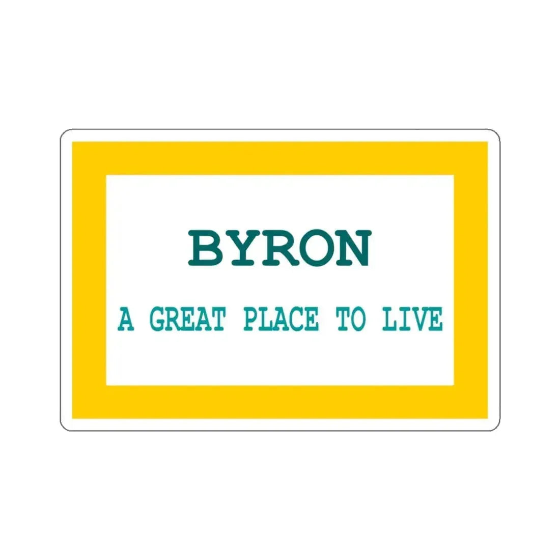 Flag of Byron, Wyoming - STICKER Vinyl Kiss-Cut Decal 4 Inch White - The Sticker Space