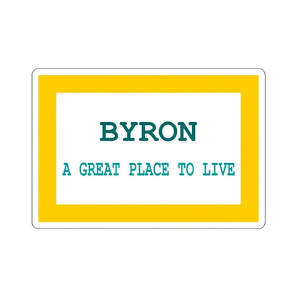 Flag of Byron, Wyoming - STICKER Vinyl Kiss-Cut Decal 4 Inch White - The Sticker Space