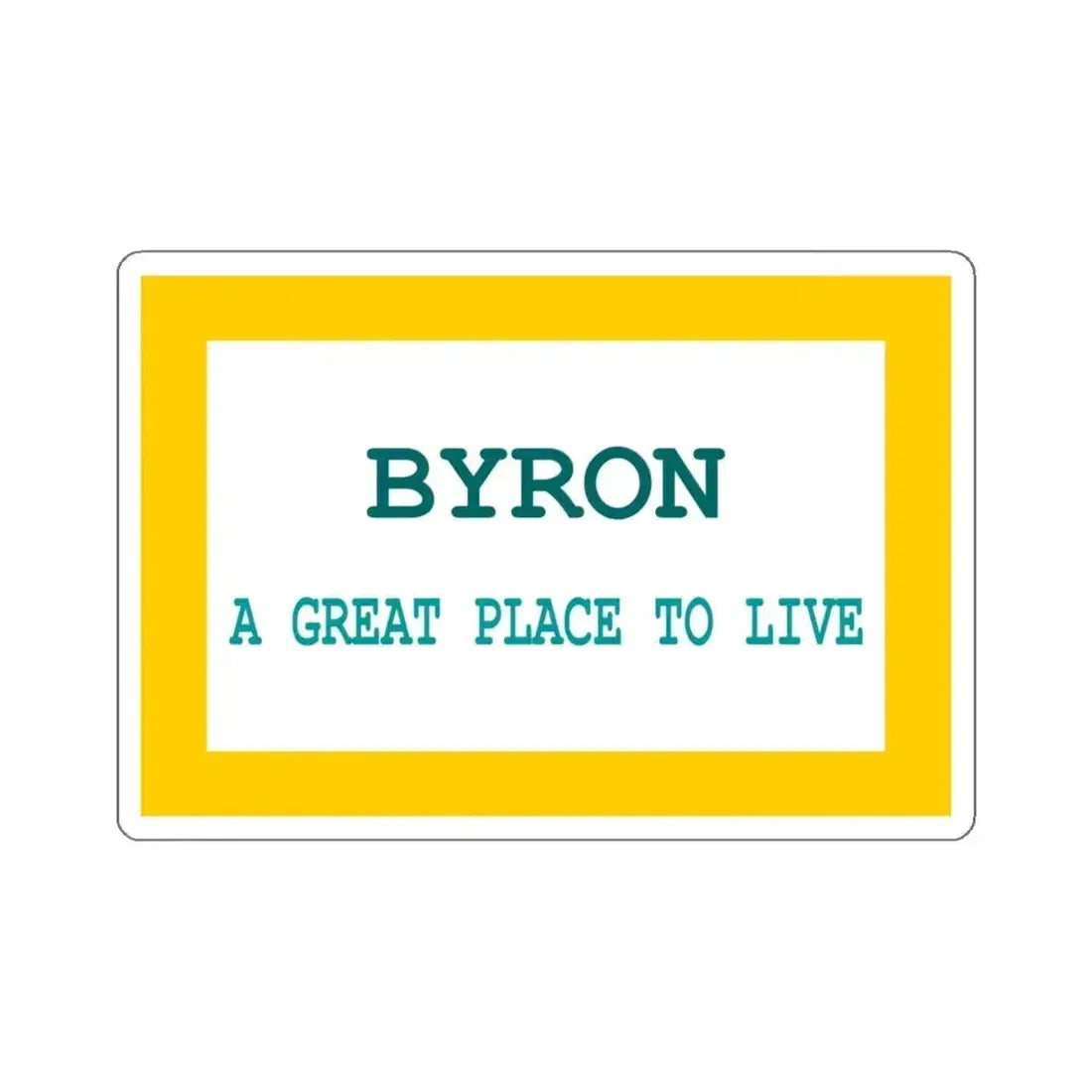 Flag of Byron, Wyoming - STICKER Vinyl Kiss-Cut Decal 6 Inch White - The Sticker Space