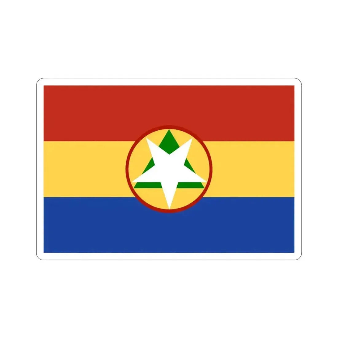 Flag of Cabinda 2020 (Angola) STICKER Vinyl Kiss-Cut Decal 3 Inch White - The Sticker Space