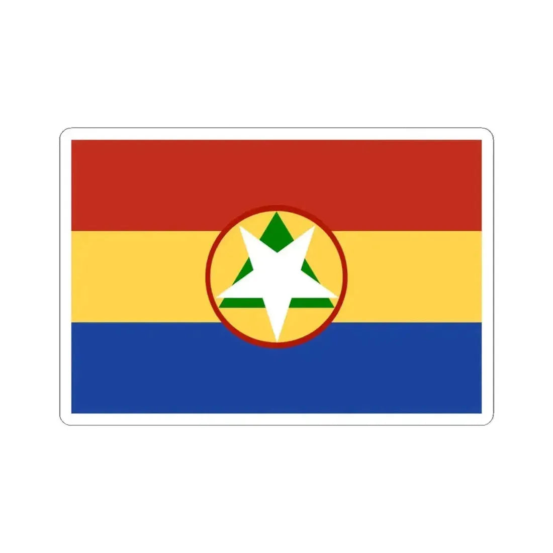 Flag of Cabinda 2020 (Angola) STICKER Vinyl Kiss-Cut Decal 4 Inch White - The Sticker Space