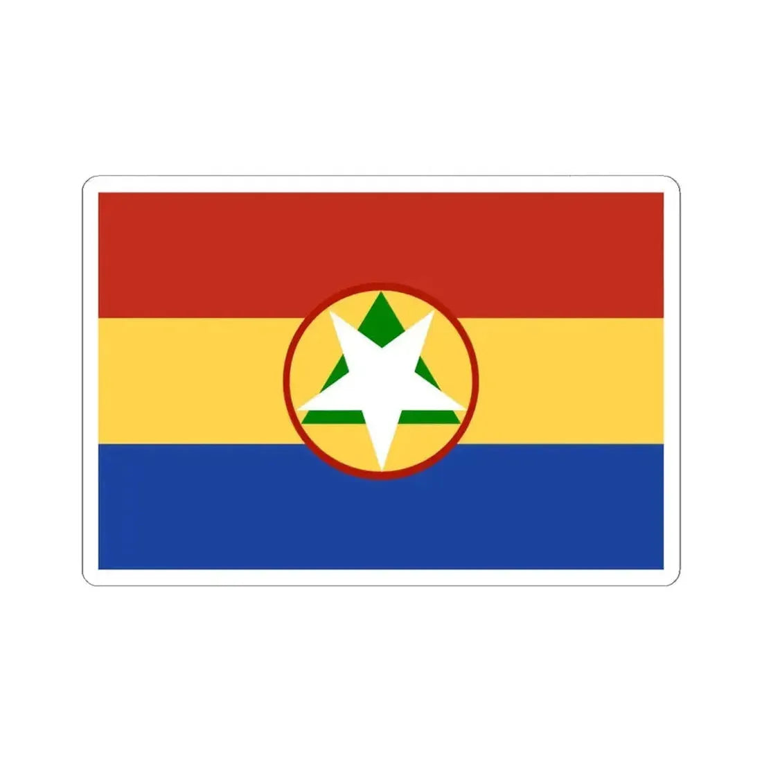 Flag of Cabinda 2020 (Angola) STICKER Vinyl Kiss-Cut Decal 6 Inch White - The Sticker Space